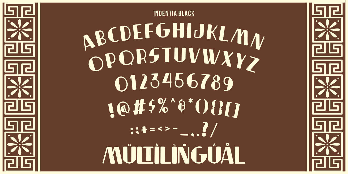 Пример шрифта Indentia Black